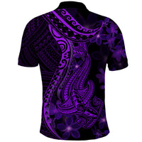 Purple Polynesia Shark Tattoo Polo Shirt With Polynesian Plumeria - Wonder Print Shop