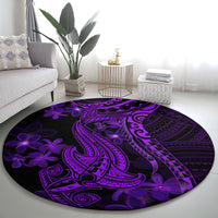 purple-polynesia-shark-tattoo-round-carpet-with-polynesian-plumeria