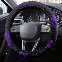 Purple Polynesia Shark Tattoo Steering Wheel Cover With Polynesian Plumeria - Wonder Print Shop