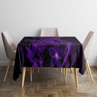 Purple Polynesia Shark Tattoo Tablecloth With Polynesian Plumeria - Wonder Print Shop