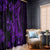 Purple Polynesia Shark Tattoo Window Curtain With Polynesian Plumeria - Wonder Print Shop