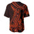 Red Polynesia Baseball Jersey Shark Tattoo With Polynesian Plumeria - Wonder Print Shop