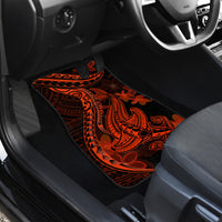 Red Polynesia Car Mats Shark Tattoo With Polynesian Plumeria - Wonder Print Shop