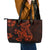 Red Polynesia Leather Tote Bag Shark Tattoo With Polynesian Plumeria - Wonder Print Shop