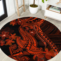 red-polynesia-round-carpet-shark-tattoo-with-polynesian-plumeria