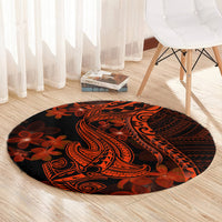 red-polynesia-round-carpet-shark-tattoo-with-polynesian-plumeria
