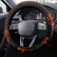 Red Polynesia Steering Wheel Cover Shark Tattoo With Polynesian Plumeria - Wonder Print Shop