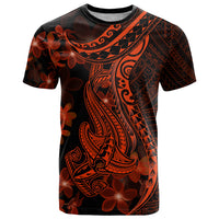 Red Polynesia T Shirt Shark Tattoo With Polynesian Plumeria - Wonder Print Shop