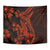 Red Polynesia Tapestry Shark Tattoo With Polynesian Plumeria - Wonder Print Shop