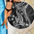 Black Polynesia Beach Blanket Shark Tattoo With Polynesian Plumeria - Wonder Print Shop