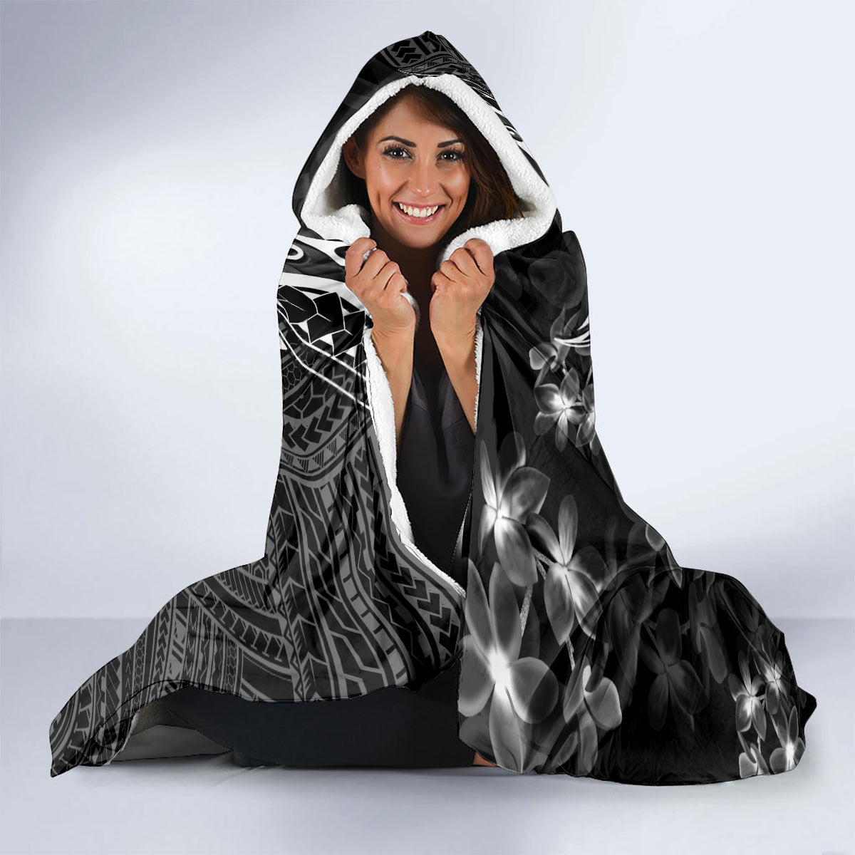 black-polynesia-hooded-blanket-shark-tattoo-with-polynesian-plumeria
