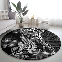 black-polynesia-round-carpet-shark-tattoo-with-polynesian-plumeria