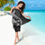 Black Polynesia Sarong Shark Tattoo With Polynesian Plumeria - Wonder Print Shop