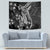 Black Polynesia Tapestry Shark Tattoo With Polynesian Plumeria - Wonder Print Shop
