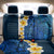 Blue Polynesia Back Car Seat Cover Plumeria Tropical Leaves With Galaxy Polynesian Art - Wonder Print Shop