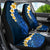 Blue Polynesia Car Seat Cover Plumeria Tropical Leaves With Galaxy Polynesian Art - Wonder Print Shop