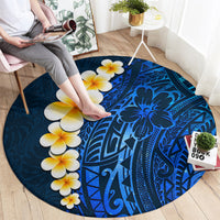 blue-polynesia-round-carpet-plumeria-tropical-leaves-with-galaxy-polynesian-art