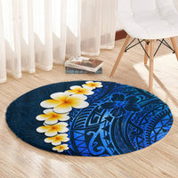 blue-polynesia-round-carpet-plumeria-tropical-leaves-with-galaxy-polynesian-art