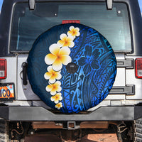 Blue Polynesia Spare Tire Cover Plumeria Tropical Leaves With Galaxy Polynesian Art - Wonder Print Shop