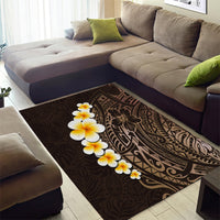 Brown Polynesia Area Rug Plumeria Tropical Leaves With Galaxy Polynesian Art - Wonder Print Shop