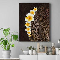 Brown Polynesia Canvas Wall Art Plumeria Tropical Leaves With Galaxy Polynesian Art - Wonder Print Shop