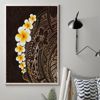 Brown Polynesia Canvas Wall Art Plumeria Tropical Leaves With Galaxy Polynesian Art - Wonder Print Shop