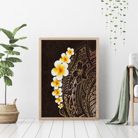 Brown Polynesia Canvas Wall Art Plumeria Tropical Leaves With Galaxy Polynesian Art - Wonder Print Shop