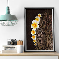 Brown Polynesia Canvas Wall Art Plumeria Tropical Leaves With Galaxy Polynesian Art - Wonder Print Shop