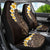 Brown Polynesia Car Seat Cover Plumeria Tropical Leaves With Galaxy Polynesian Art - Wonder Print Shop