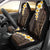 Brown Polynesia Car Seat Cover Plumeria Tropical Leaves With Galaxy Polynesian Art - Wonder Print Shop
