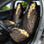 Brown Polynesia Car Seat Cover Plumeria Tropical Leaves With Galaxy Polynesian Art - Wonder Print Shop