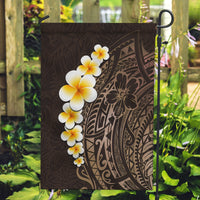 Brown Polynesia Garden Flag Plumeria Tropical Leaves With Galaxy Polynesian Art - Wonder Print Shop
