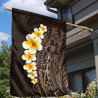 Brown Polynesia Garden Flag Plumeria Tropical Leaves With Galaxy Polynesian Art - Wonder Print Shop