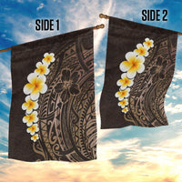 Brown Polynesia Garden Flag Plumeria Tropical Leaves With Galaxy Polynesian Art - Wonder Print Shop