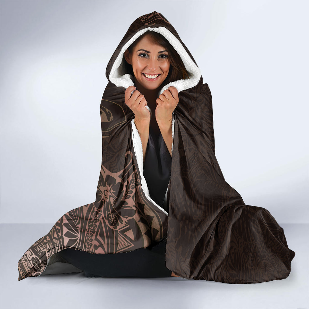 brown-polynesia-hooded-blanket-plumeria-tropical-leaves-with-galaxy-polynesian-art