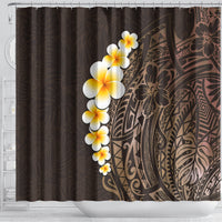 brown-polynesia-shower-curtain-plumeria-tropical-leaves-with-galaxy-polynesian-art