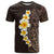 Brown Polynesia T Shirt Plumeria Tropical Leaves With Galaxy Polynesian Art - Wonder Print Shop