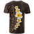 Brown Polynesia T Shirt Plumeria Tropical Leaves With Galaxy Polynesian Art - Wonder Print Shop