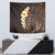 Brown Polynesia Tapestry Plumeria Tropical Leaves With Galaxy Polynesian Art - Wonder Print Shop