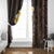 Brown Polynesia Window Curtain Plumeria Tropical Leaves With Galaxy Polynesian Art - Wonder Print Shop