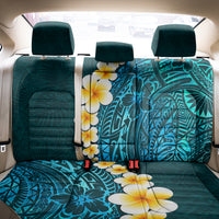 Turquosie Polynesia Back Car Seat Cover Plumeria Tropical Leaves With Galaxy Polynesian Art - Wonder Print Shop
