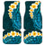 Turquosie Polynesia Car Mats Plumeria Tropical Leaves With Galaxy Polynesian Art - Wonder Print Shop