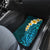 Turquosie Polynesia Car Mats Plumeria Tropical Leaves With Galaxy Polynesian Art - Wonder Print Shop