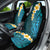 Turquosie Polynesia Car Seat Cover Plumeria Tropical Leaves With Galaxy Polynesian Art - Wonder Print Shop