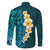 Turquosie Polynesia Family Matching Summer Maxi Dress and Hawaiian Shirt Plumeria Tropical Leaves With Galaxy Polynesian Art - Wonder Print Shop