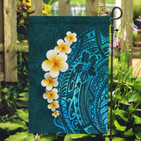 Turquosie Polynesia Garden Flag Plumeria Tropical Leaves With Galaxy Polynesian Art - Wonder Print Shop