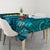 Turquosie Polynesia Tablecloth Plumeria Tropical Leaves With Galaxy Polynesian Art - Wonder Print Shop
