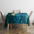 Turquosie Polynesia Tablecloth Plumeria Tropical Leaves With Galaxy Polynesian Art - Wonder Print Shop