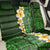 Green Polynesia Back Car Seat Cover Plumeria Tropical Leaves With Galaxy Polynesian Art - Wonder Print Shop