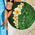 Green Polynesia Beach Blanket Plumeria Tropical Leaves With Galaxy Polynesian Art - Wonder Print Shop